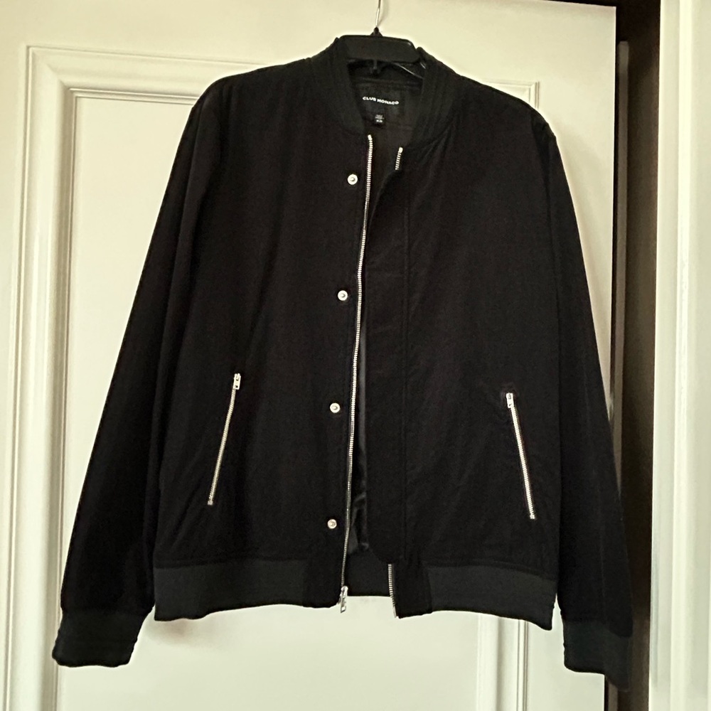 Club Monaco Black Bomber Corduroy Jacket